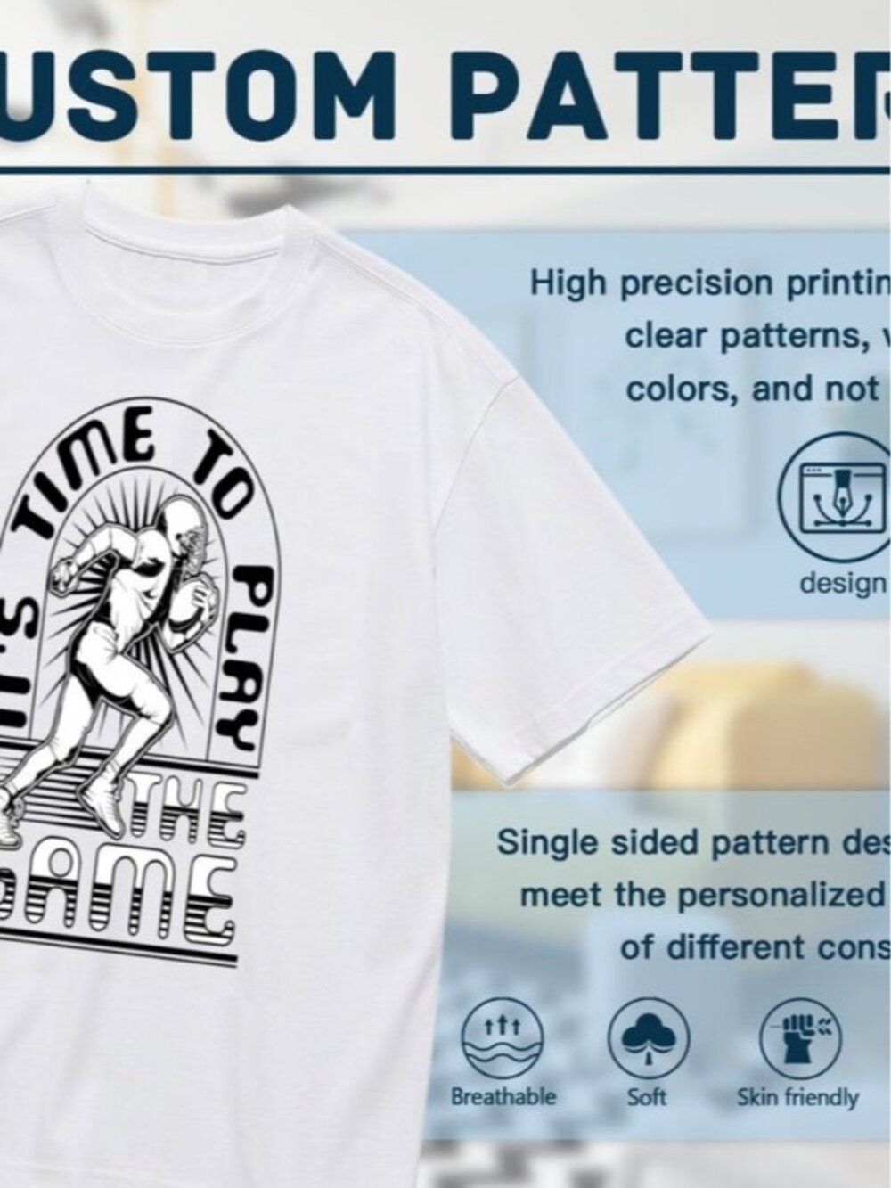 Graphic 'It's Time To Play The Game' White Tee - Picture 2 of 5